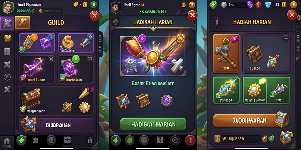 Tampilan beberapa tema slot yang beragam dan menarik.